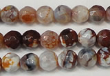 CAG5667 15 inches 6mm faceted round fire crackle agate beads