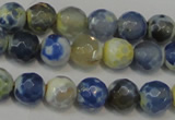 CAG5669 15 inches 6mm faceted round fire crackle agate beads