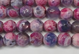 CAG5674 15 inches 6mm faceted round fire crackle agate beads