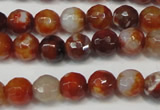 CAG5675 15 inches 6mm faceted round fire crackle agate beads