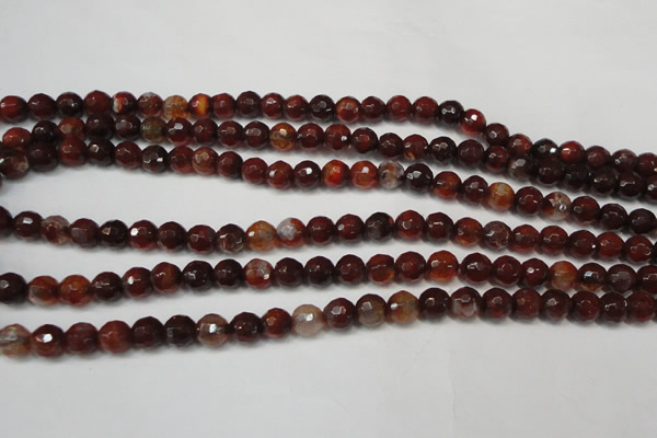 CAG5676 15 inches 6mm faceted round fire crackle agate beads