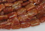 CAG569 15.5 inches 8*12mm rectangle natural fire agate beads