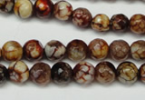 CAG5691 15 inches 8mm faceted round fire crackle agate beads