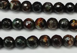 CAG5692 15 inches 8mm faceted round fire crackle agate beads