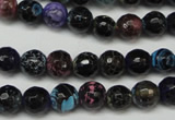 CAG5694 15 inches 8mm faceted round fire crackle agate beads