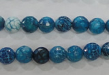 CAG5697 15 inches 8mm faceted round fire crackle agate beads