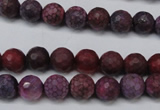 CAG5704 15 inches 8mm faceted round fire crackle agate beads