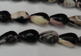 CAG5711 15 inches 8*12mm faceted teardrop fire crackle agate beads