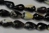 CAG5712 15 inches 8*12mm faceted teardrop fire crackle agate beads