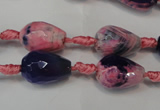 CAG5715 15 inches 10*14mm faceted teardrop fire crackle agate beads