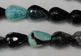 CAG5717 15 inches 10*14mm faceted teardrop fire crackle agate beads