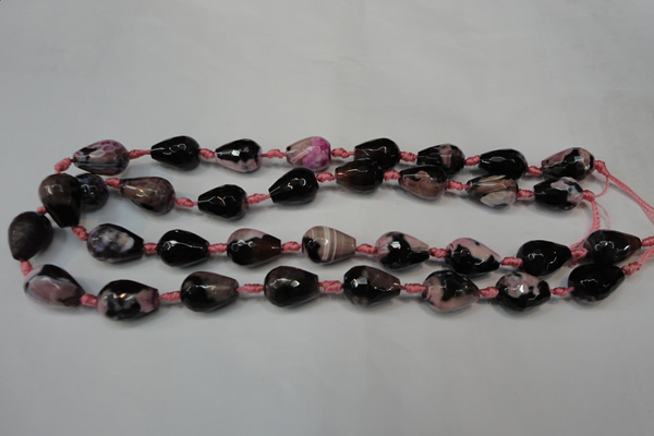 CAG5721 15 inches 12*16mm faceted teardrop fire crackle agate beads