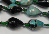 CAG5722 15 inches 12*16mm faceted teardrop fire crackle agate beads