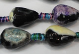 CAG5727 15 inches 13*18mm faceted teardrop fire crackle agate beads