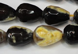 CAG5728 15 inches 13*18mm faceted teardrop fire crackle agate beads