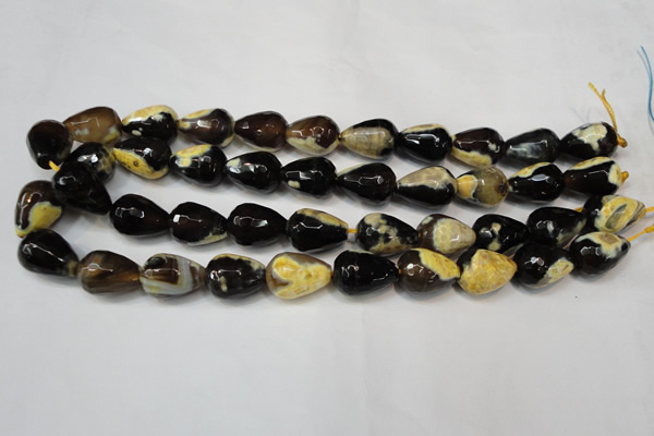 CAG5728 15 inches 13*18mm faceted teardrop fire crackle agate beads