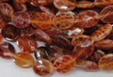 CAG573 15.5 inches 10*14mm faceted oval natural fire agate beads