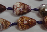 CAG5732 15 inches 15*20mm faceted teardrop fire crackle agate beads