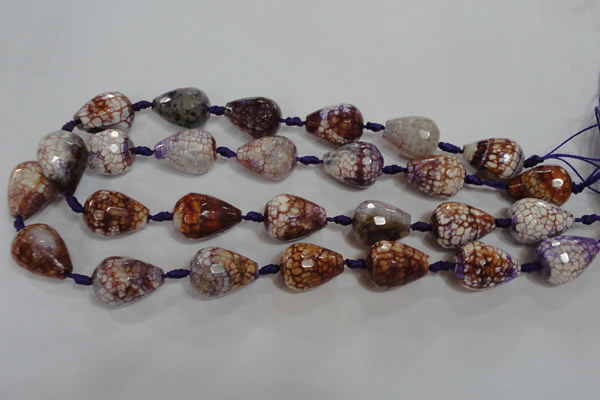 CAG5732 15 inches 15*20mm faceted teardrop fire crackle agate beads