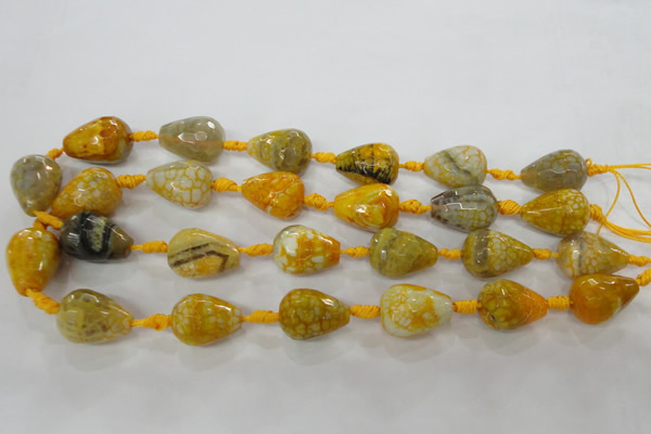 CAG5733 15 inches 15*20mm faceted teardrop fire crackle agate beads