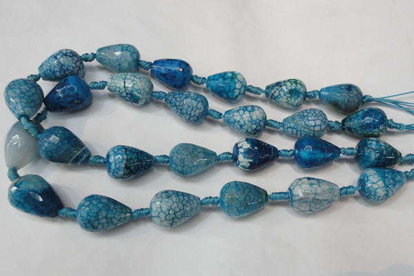 CAG5735 15 inches 15*20mm faceted teardrop fire crackle agate beads