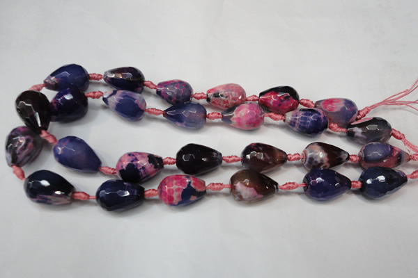 CAG5742 15 inches 15*20mm faceted teardrop fire crackle agate beads