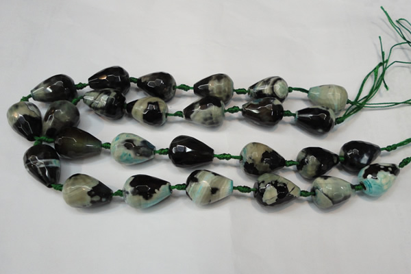 CAG5744 15 inches 15*20mm faceted teardrop fire crackle agate beads