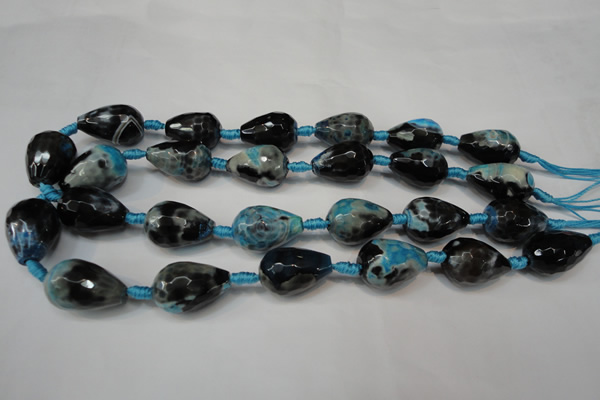 CAG5745 15 inches 15*20mm faceted teardrop fire crackle agate beads