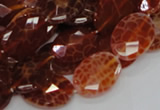 CAG576 15.5 inches 18*25mm faceted oval natural fire agate beads