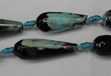 CAG5760 15 inches 10*30mm faceted teardrop fire crackle agate beads