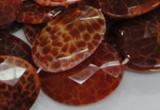 CAG578 15.5 inches 30*40mm faceted oval natural fire agate beads