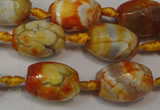 CAG5780 15 inches 12*16mm faceted rice fire crackle agate beads