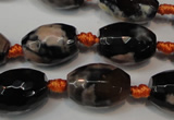 CAG5781 15 inches 12*16mm faceted rice fire crackle agate beads