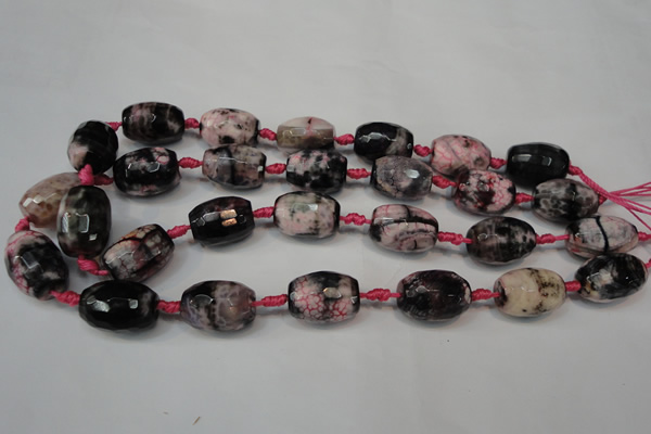 CAG5789 15 inches 13*18mm faceted rice fire crackle agate beads