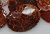 CAG579 15.5 inches 40*50mm faceted oval natural fire agate beads