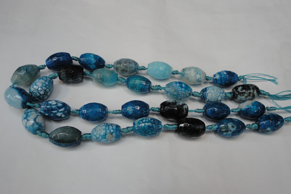 CAG5792 15 inches 13*18mm faceted rice fire crackle agate beads