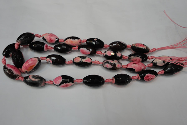 CAG5796 15 inches 13*22mm faceted rice fire crackle agate beads