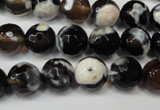 CAG5807 15 inches 10mm faceted round fire crackle agate beads