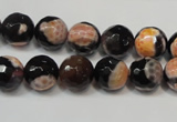 CAG5808 15 inches 10mm faceted round fire crackle agate beads