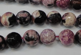 CAG5809 15 inches 10mm faceted round fire crackle agate beads