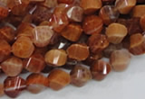 CAG581 15.5 inches 8*12mm faceted & twisted rice natural fire agate beads