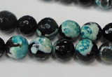 CAG5811 15 inches 10mm faceted round fire crackle agate beads