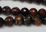 CAG5816 15 inches 10mm faceted round fire crackle agate beads