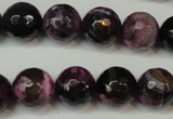 CAG5827 15 inches 12mm faceted round fire crackle agate beads