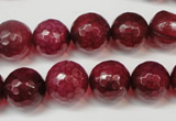 CAG5832 15 inches 12mm faceted round fire crackle agate beads