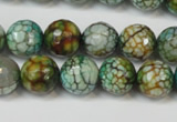 CAG5833 15 inches 12mm faceted round fire crackle agate beads