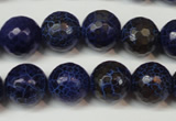 CAG5835 15 inches 12mm faceted round fire crackle agate beads