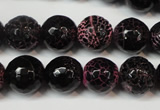 CAG5837 15 inches 12mm faceted round fire crackle agate beads