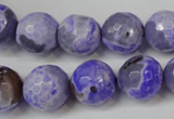 CAG5843 15 inches 14mm faceted round fire crackle agate beads