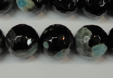 CAG5865 15 inches 16mm faceted round fire crackle agate beads